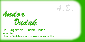 andor dudak business card